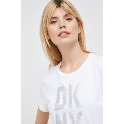 Dkny t-shirt damski kolor biały S ANSWEAR.com