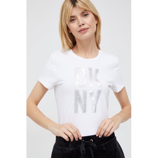 Dkny t-shirt damski kolor biały M ANSWEAR.com