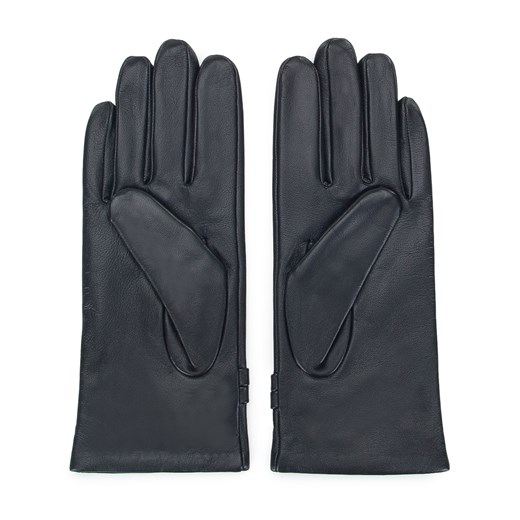 Damskie rękawiczki skórzane z klamerkami czarne ze sklepu WITTCHEN w kategorii Rękawiczki damskie - zdjęcie 145173952