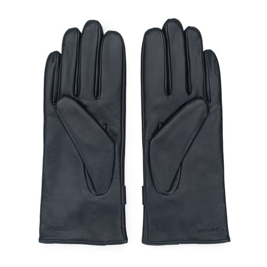 Damskie rękawiczki skórzane z wycięciem i klamerką czarne ze sklepu WITTCHEN w kategorii Rękawiczki damskie - zdjęcie 145173992