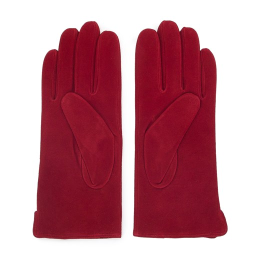 Damskie rękawiczki welurowe ciemny czerwone ze sklepu WITTCHEN w kategorii Rękawiczki damskie - zdjęcie 145174002