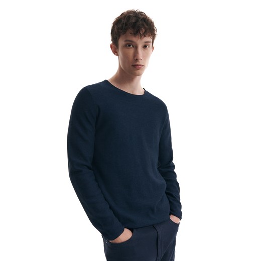 Reserved - Dopasowany sweter w prążki - Granatowy Reserved XL Reserved