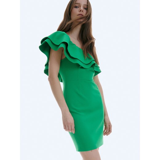 Reserved - Sukienka na jedno ramię - Zielony Reserved 38 promocyjna cena Reserved