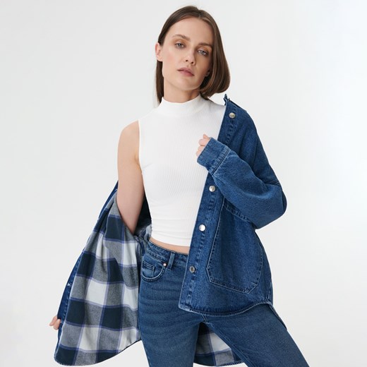 Sinsay - Kurtka jeansowa oversize - Wielobarwny Sinsay 38 Sinsay