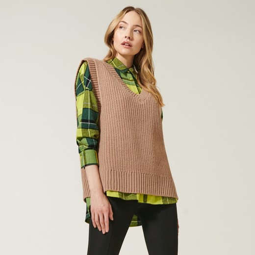 Sinsay - Kamizelka oversize - Beżowy Sinsay M Sinsay