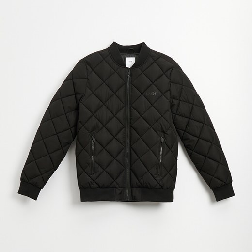 Kurtka bomber z pikowaniem w romby czarna - Czarny House M House