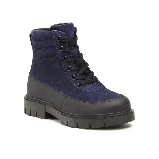 Buty zimowe dziecięce na zamek granatowe kozaki 