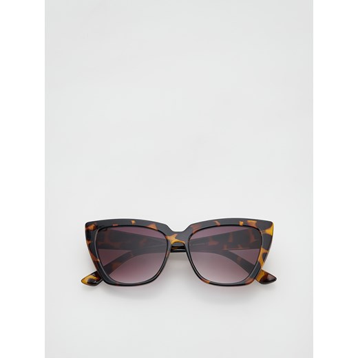 Reserved - Okulary w panterkę cat eye - Brązowy Reserved ONE SIZE promocja Reserved