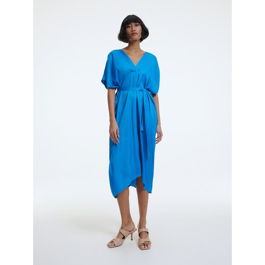 Reserved - Wiskozowa sukienka - Niebieski Reserved XL Reserved wyprzedaż