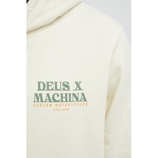 Deus Ex Machina bluza bawełniana męska kolor beżowy z kapturem z nadrukiem Deus Ex Machina L ANSWEAR.com