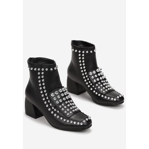 Czarne Botki na Stożku Vormi 36 okazja born2be.pl