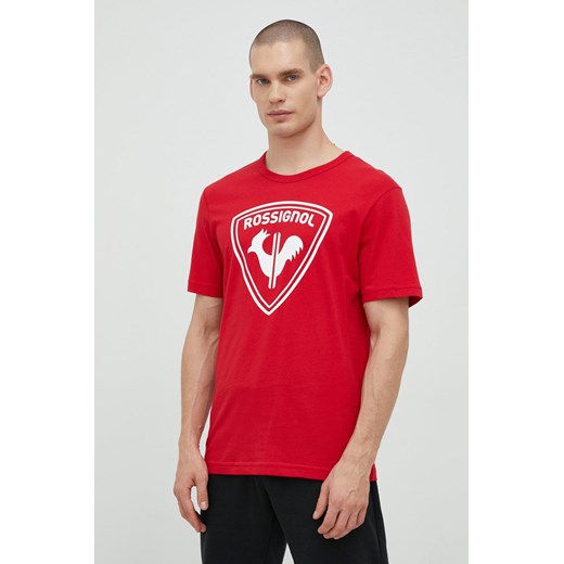Rossignol t-shirt bawełniany kolor czerwony z nadrukiem Rossignol XL ANSWEAR.com
