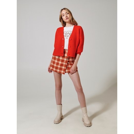 Sinsay - Kardigan z miękkiej dzianiny - Pomarańczowy Sinsay XS Sinsay