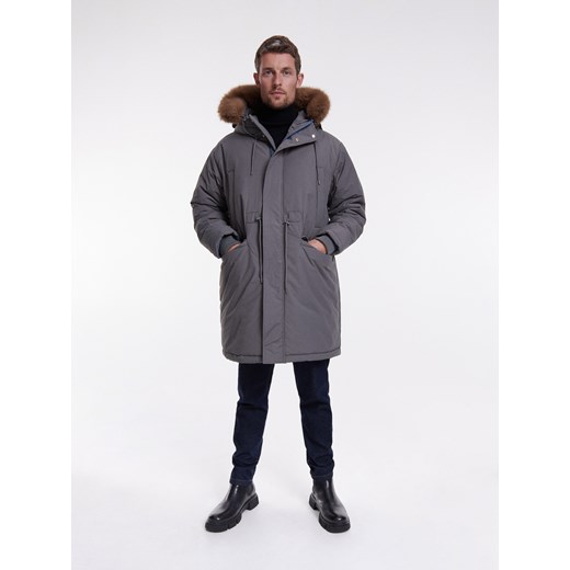 Reserved - PREMIUM Techniczna parka z wypełneniem z recyklingu - Szary Reserved M Reserved