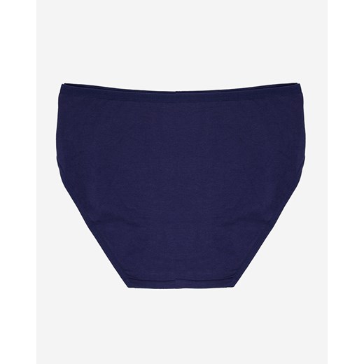 Granatowe damskie majtki bawełniane z wyhaftowanymi stopkami - Bielizna Royalfashion.pl XL - 42 royalfashion.pl