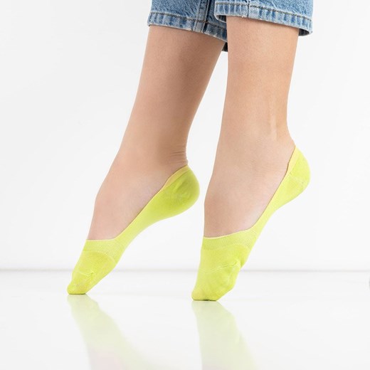 Neonowe zielone damskie stopki - Skarpetki Royalfashion.pl royalfashion.pl