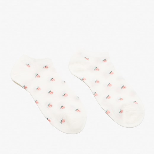 Kremowe damskie skarpetki stopki w truskawki - Bielizna Royalfashion.pl 39-42 royalfashion.pl