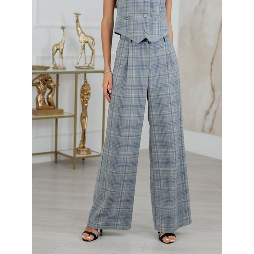 Spodnie typu palazzo w kratę Azuri ze sklepu Eye For Fashion w kategorii Spodnie damskie - zdjęcie 145407653