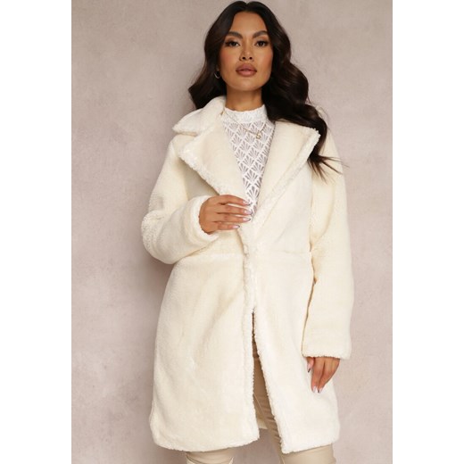 Beżowy Płaszcz Futrzany Teddy Alophon Renee XL okazja Renee odzież