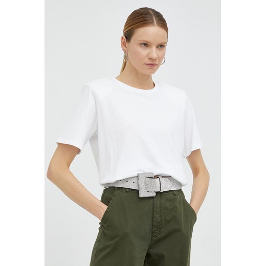 Gestuz t-shirt bawełniany kolor biały 10905060 ze sklepu ANSWEAR.com w kategorii Bluzki damskie - zdjęcie 145445832