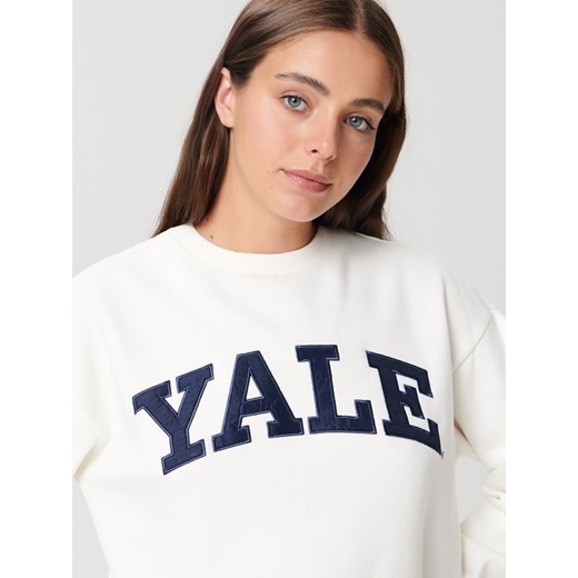 Sinsay - Bluza z napisem Yale - Kremowy Sinsay XL Sinsay