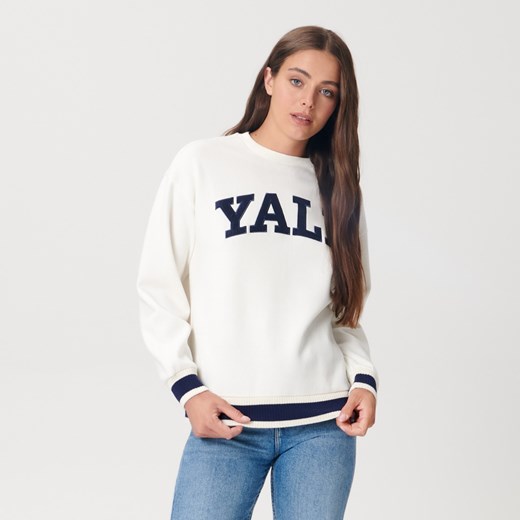 Sinsay - Bluza z napisem Yale - Kremowy Sinsay XXL Sinsay