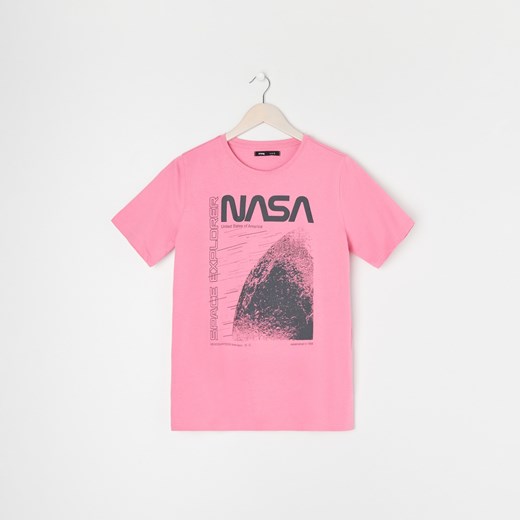 Sinsay - Koszulka bawełniana NASA - Różowy Sinsay L Sinsay wyprzedaż
