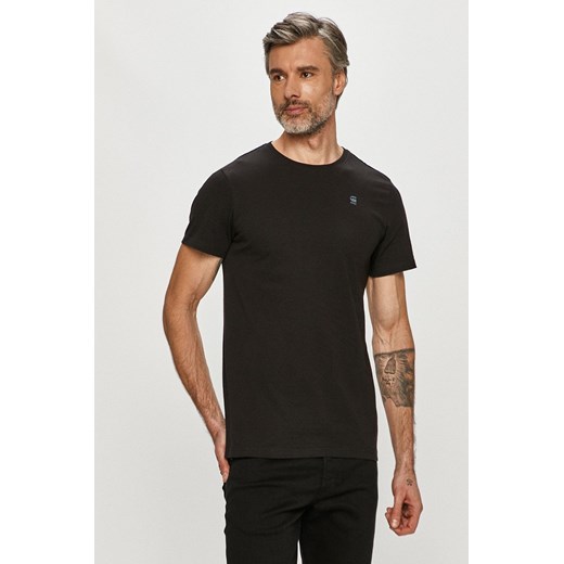 G-Star Raw t-shirt bawełniany D16411.336 męski kolor czarny gładki M ANSWEAR.com