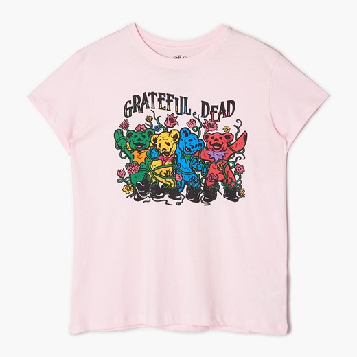 Cropp - T-shirt oversize Grateful Dead - Różowy Cropp S Cropp
