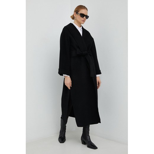 By Malene Birger płaszcz wełniany Trullem kolor czarny przejściowy By Malene Birger 38 ANSWEAR.com