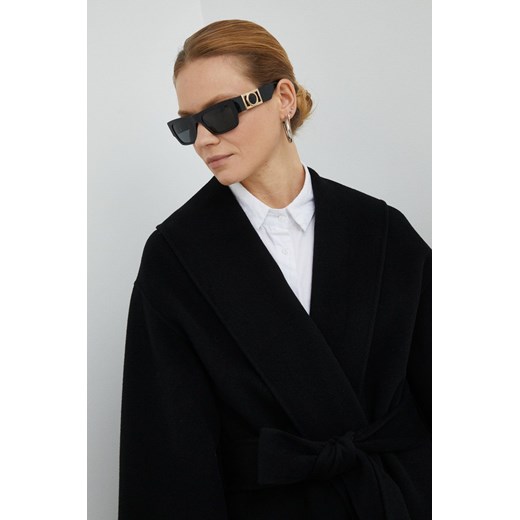 By Malene Birger płaszcz wełniany Trullem kolor czarny przejściowy By Malene Birger 36 ANSWEAR.com
