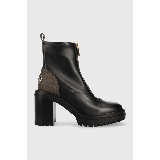MICHAEL Michael Kors botki skórzane Cyrus damskie kolor czarny na słupku Michael Michael Kors 38 ANSWEAR.com