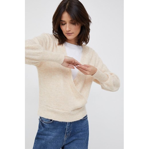 Y.A.S sweter wełniany kolor beżowy XL ANSWEAR.com