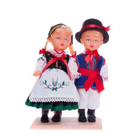 Para kaszubska - lalki ubrane w kaszubskie stroje ludowe - 23 cm folkstar-pl pomaranczowy aksamitne