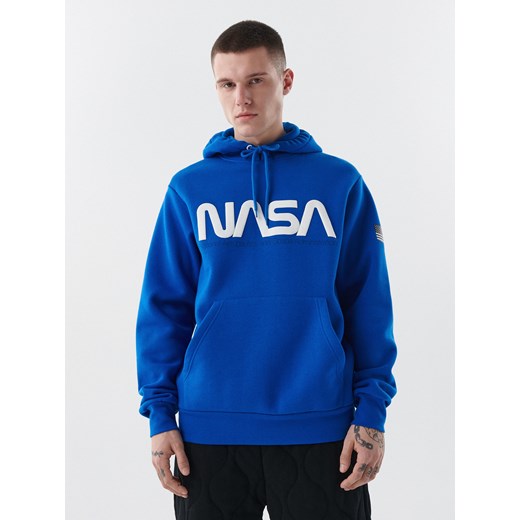 Cropp - Bluza z kapturem NASA - Niebieski Cropp XL Cropp