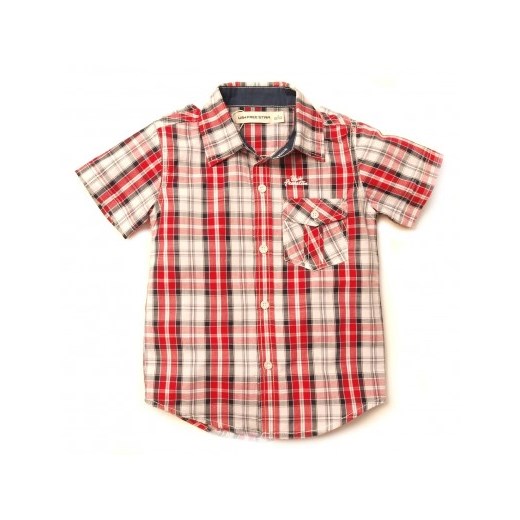 Koszula w kratkę, krótki rękaw (czerwona) - US FREE STAR 4-14 petiten fioletowy bawełniane