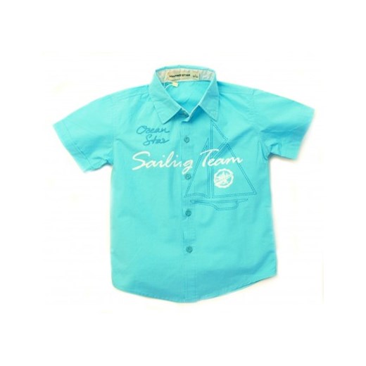 Koszula niebieska - krótki rękaw - US FREE STAR 4-14 petiten turkusowy bawełniane