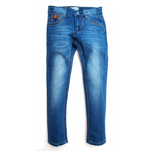 Spodnie jeans z paskiem 8-16 petiten niebieski bawełniane