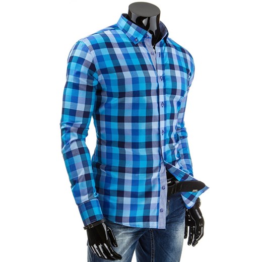 Koszula z długim rękawem (dx0685) dstreet niebieski bawełniane