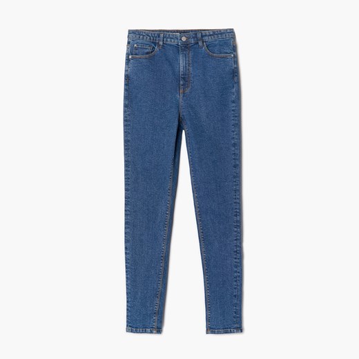 Cropp - Niebieskie jeansy high waist - Niebieski Cropp 36 Cropp