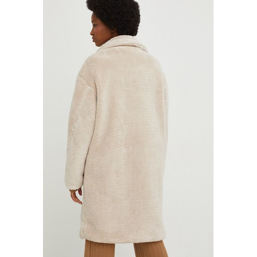 Answear Lab płaszcz damski kolor beżowy przejściowy oversize Answear Lab XL ANSWEAR.com