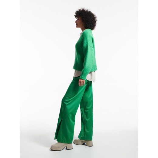 Reserved - Spodnie z rozcięciami - Zielony Reserved XS Reserved