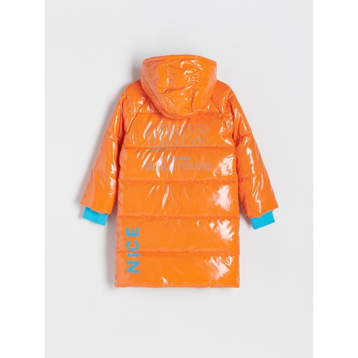 Reserved - Pikowany płaszcz z połyskiem - Pomarańczowy Reserved 152 (11 lat) Reserved