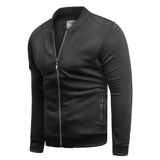 Bluza męska bez kaptura rdi1935 - czarna ze sklepu Risardi w kategorii Bluzy męskie - zdjęcie 145824223