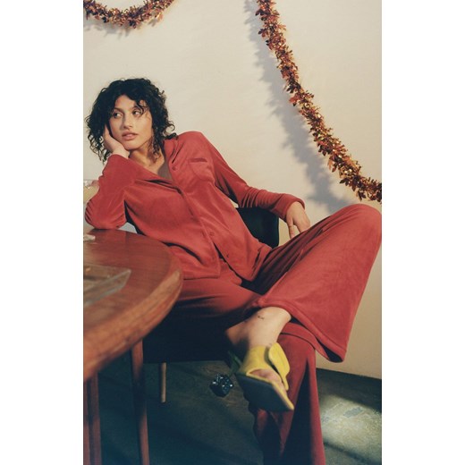 Triumph spodnie piżamowe Mix &amp; Match Velour 10213411, Kolor ciemnoczerwony, Triumph 42 Intymna