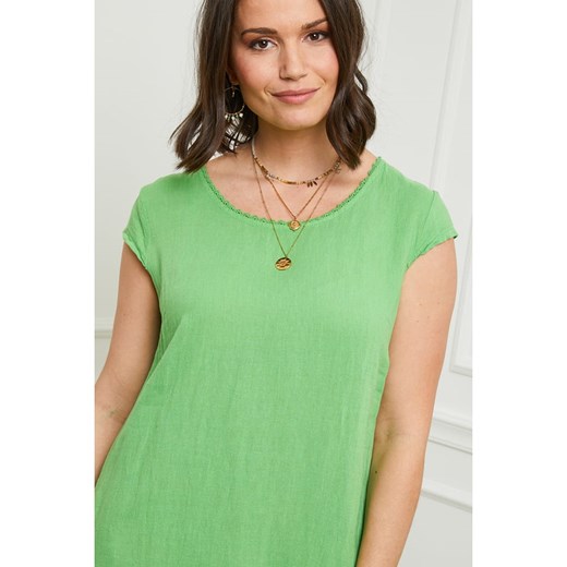 Lniana sukienka w kolorze zielonym Curvy Lady 44/46 promocyjna cena Limango Polska