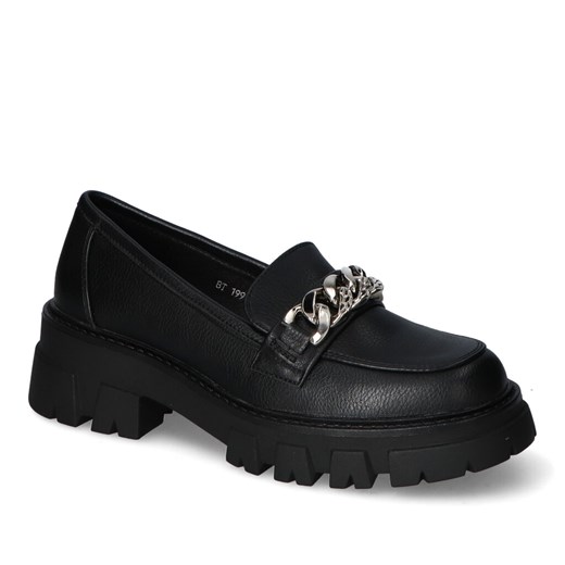 Mokasyny Sergio Leone BT199 Czarne PU ze sklepu Arturo-obuwie w kategorii Mokasyny damskie - zdjęcie 145833241