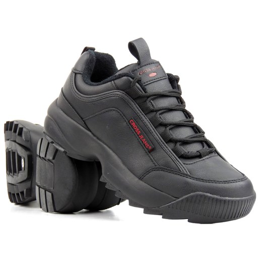 Masywne sneakersy damskie - CROSS JEANS EE2R4134C, czarne ze sklepu ulubioneobuwie w kategorii Buty sportowe damskie - zdjęcie 145834804