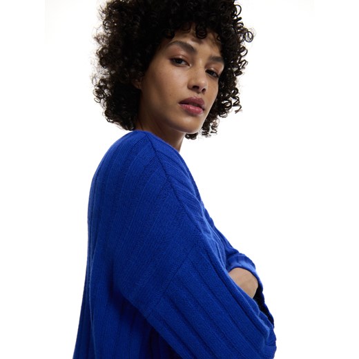 Reserved - Sweter z dekoltem V - Niebieski Reserved L Reserved
