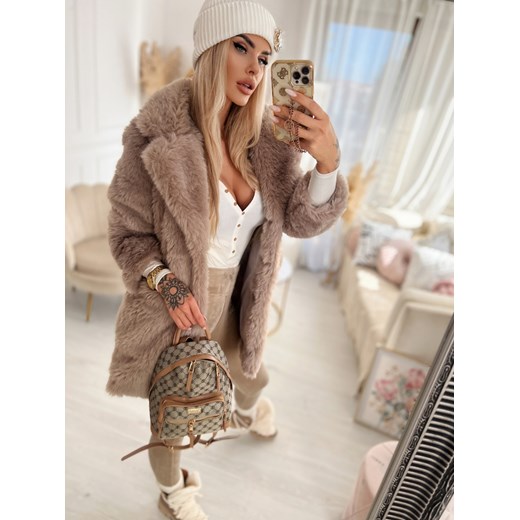 Płaszcz futro cappuccino Tendre H266 S/36 Charlotte Fashion